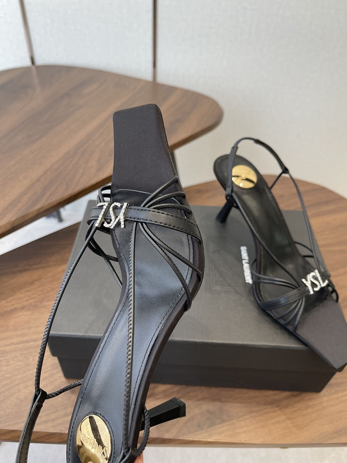 最高級サンローランスーパーコピー YSL 2026年春夏 新作 JERRY sandals in smooth leather ブラック 2630594 サンローラン 靴 アウトレット - 画像 (6)
