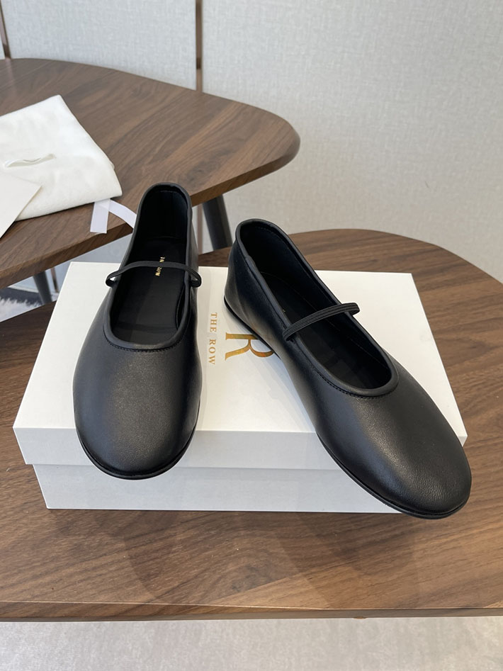 最高級ザロウスーパーコピー THE ROW Elastic Ballet スリッパ レザー バレエシューズ ブラック F1229N60BLK The Row バレエシューズ - 画像 (9)
