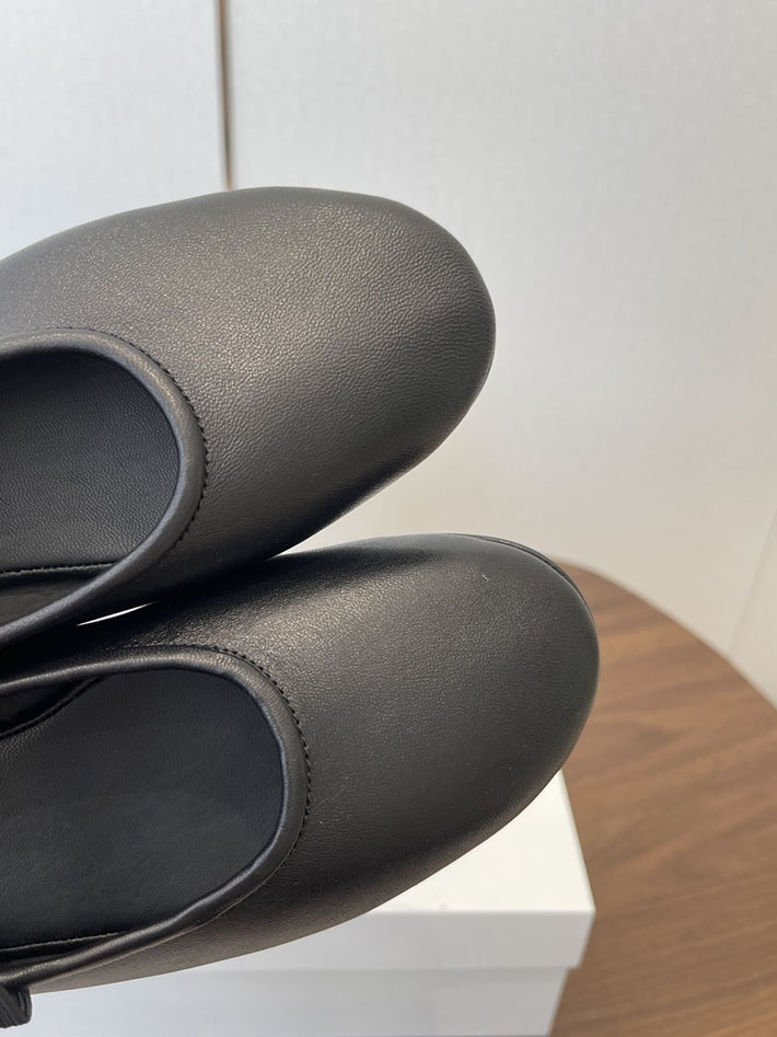 最高級ザロウスーパーコピー THE ROW Elastic Ballet スリッパ レザー バレエシューズ ブラック F1229N60BLK The Row バレエシューズ - 画像 (8)
