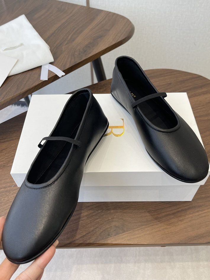 最高級ザロウスーパーコピー THE ROW Elastic Ballet スリッパ レザー バレエシューズ ブラック F1229N60BLK The Row バレエシューズ - 画像 (7)