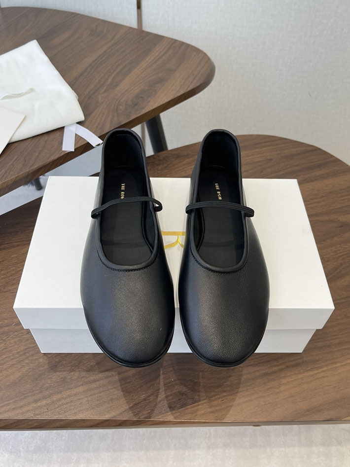 最高級ザロウスーパーコピー THE ROW Elastic Ballet スリッパ レザー バレエシューズ ブラック F1229N60BLK The Row バレエシューズ - 画像 (3)