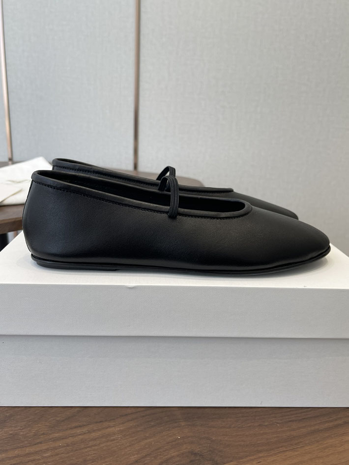 最高級ザロウスーパーコピー THE ROW Elastic Ballet スリッパ レザー バレエシューズ ブラック F1229N60BLK The Row バレエシューズ - 画像 (2)