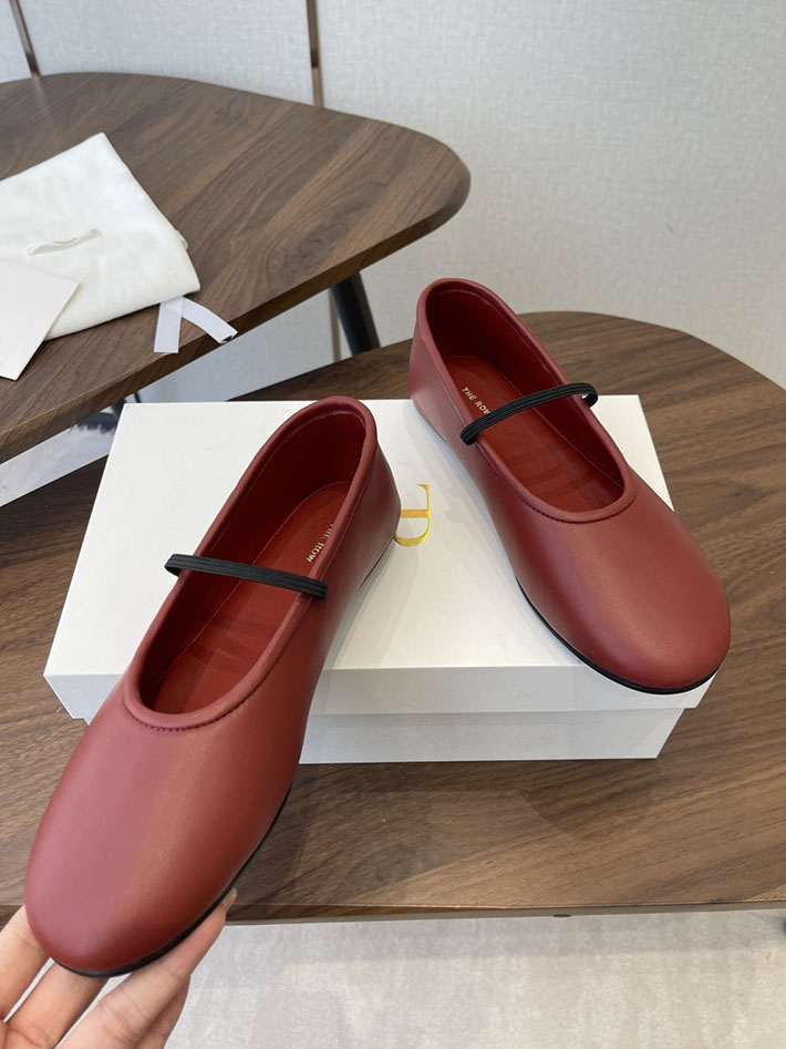 最高級ザロウスーパーコピー THE ROW Elastic Ballet スリッパ レザー バレエシューズ レッド 2630608 The Row フラットシューズ - 画像 (8)