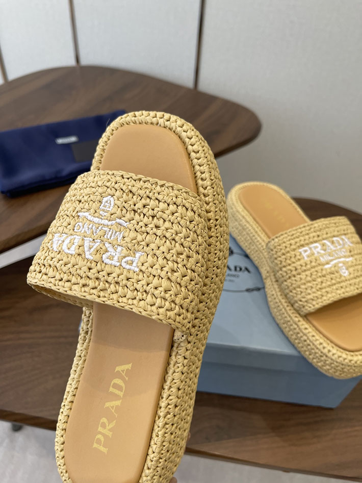 最高級プラダスーパーコピー PRADA 2026年春夏 新作 クロシェ フラットフォーム スライドサンダル 2630609 レディース プラダ サンダル - 画像 (6)