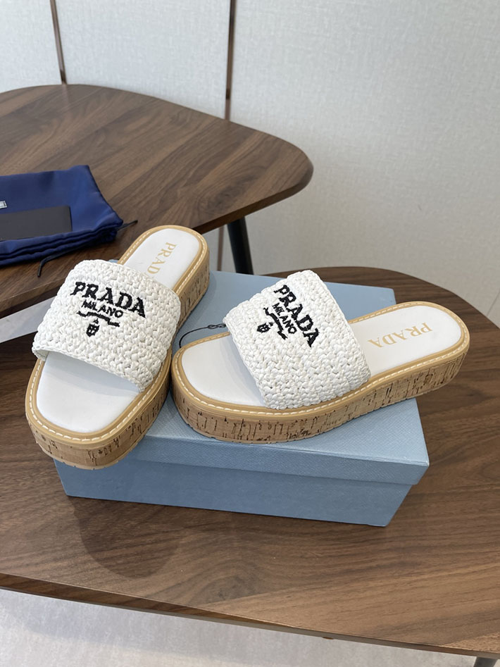最高級プラダスーパーコピー PRADA 2026年春夏 新作 ラフィア風 厚底 プラットフォーム 4cmヒール 2630613 プラダ サンダル 新作 - 画像 (9)