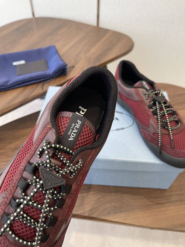 メンズレディース兼用 最高級プラダスーパーコピー PRADA スピードロック メッシュ スニーカー ワインレッド 2630623 プラダ スニーカー レディース - 画像 (6)