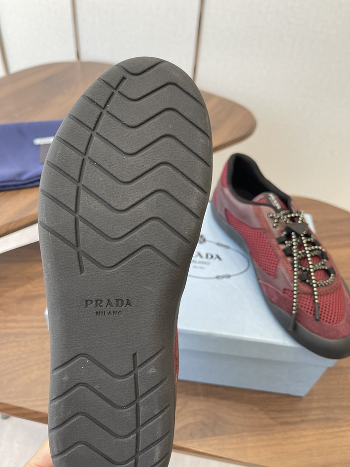 メンズレディース兼用 最高級プラダスーパーコピー PRADA スピードロック メッシュ スニーカー ワインレッド 2630623 プラダ スニーカー レディース - 画像 (4)