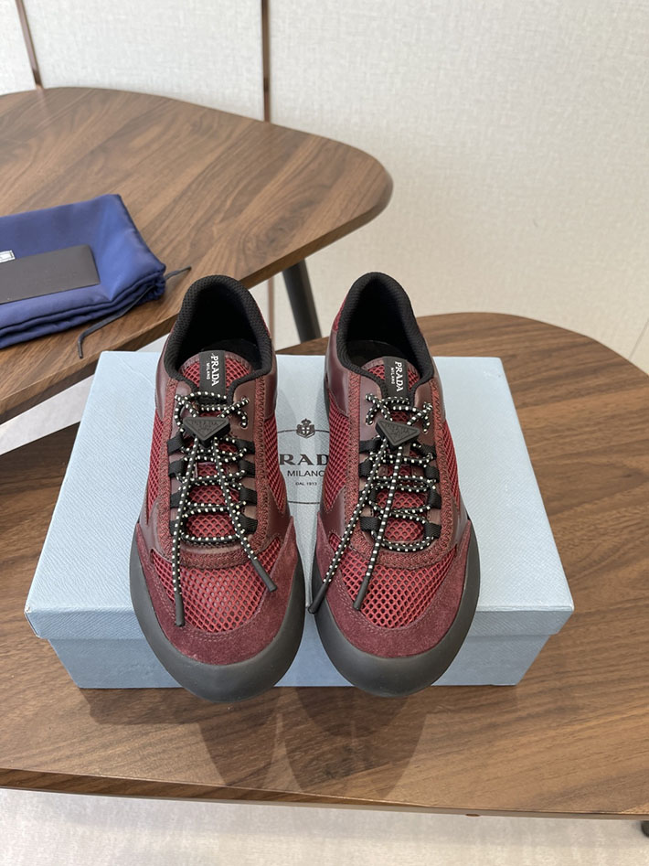 メンズレディース兼用 最高級プラダスーパーコピー PRADA スピードロック メッシュ スニーカー ワインレッド 2630623 プラダ スニーカー レディース - 画像 (3)