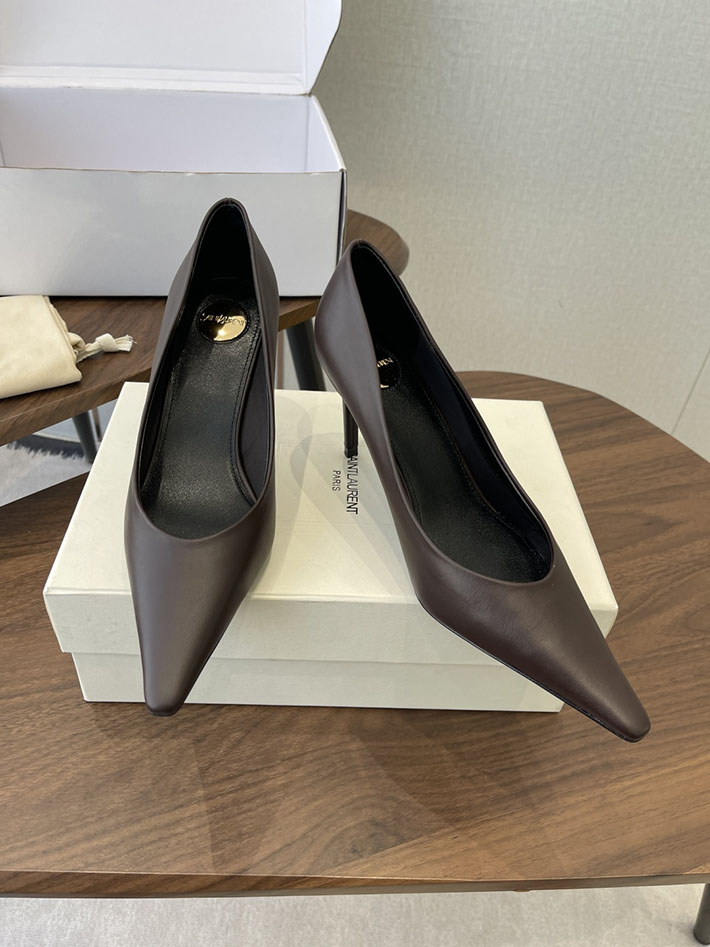 最高級サンローランスーパーコピー YSL 2026年春夏 新作 ポインテッドトゥパンプス レディース 茶色 2630636 サン ローラン ヒール - 画像 (9)