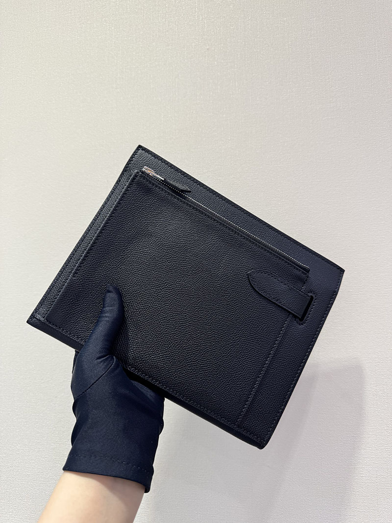 エルメス クラッチバッグの通販 HERMES ポーチ アカデミ 黒 ヴォー・エプソン シルバー金具 H086976CK89 エルメス ポーチ アウトレット - 画像 (4)