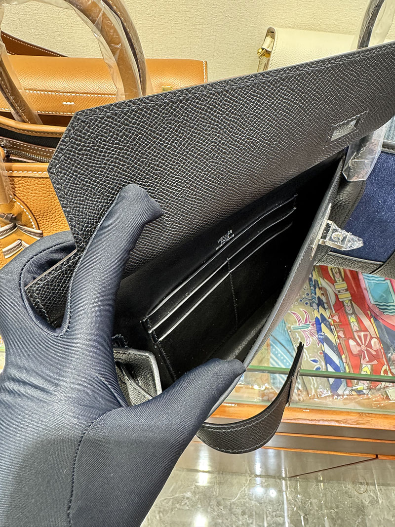 エルメス クラッチバッグの通販 HERMES ポーチ アカデミ 黒 ヴォー・エプソン シルバー金具 H086976CK89 エルメス ポーチ アウトレット - 画像 (2)