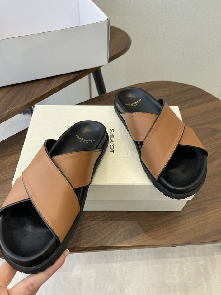 最高級サンローランスーパーコピー YSL パリ エディスリマン ジミー クリスクロス ストラップ フラットサンダル 2630639 サン ローラン サンダル アウトレット - 画像 (7)