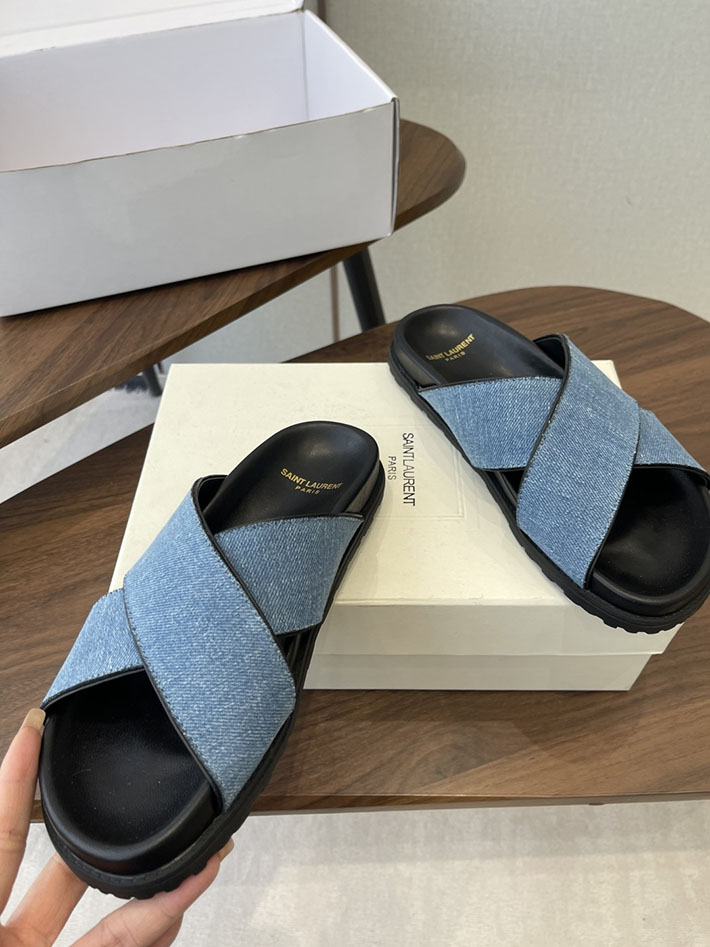 最高級サンローランスーパーコピー YSL パリ エディスリマン ジミー クリスクロス ストラップ フラットサンダル 2630641 サン ローラン 靴 アウトレット - 画像 (8)