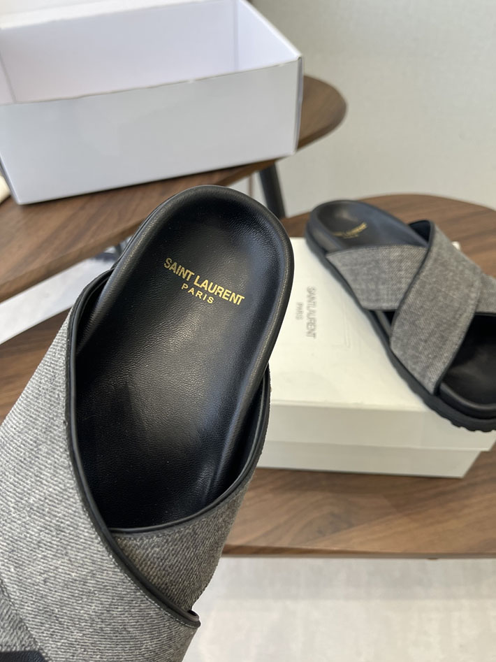 最高級サンローランスーパーコピー YSL パリ エディスリマン ジミー クリスクロス ストラップ フラットサンダル 2630642 サンローラン フラットサンダル - 画像 (5)