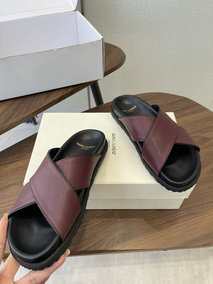 最高級サンローランスーパーコピー YSL パリ エディスリマン ジミー クリスクロス ストラップ フラットサンダル 2630643 イブ サン ローラン 店舗 在庫 - 画像 (8)