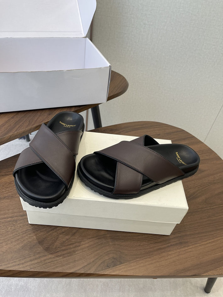 最高級サンローランスーパーコピー YSL パリ エディスリマン ジミー クリスクロス ストラップ フラットサンダル 2630644 イブ サン ローラン 店舗 近く - 画像 (9)