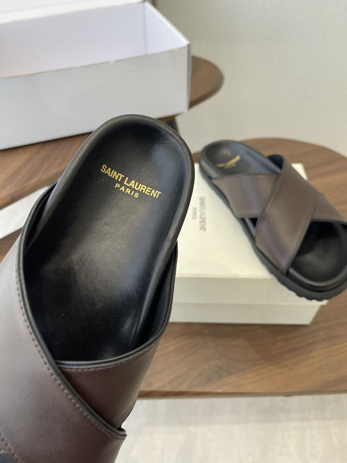 最高級サンローランスーパーコピー YSL パリ エディスリマン ジミー クリスクロス ストラップ フラットサンダル 2630644 イブ サン ローラン 店舗 近く - 画像 (5)