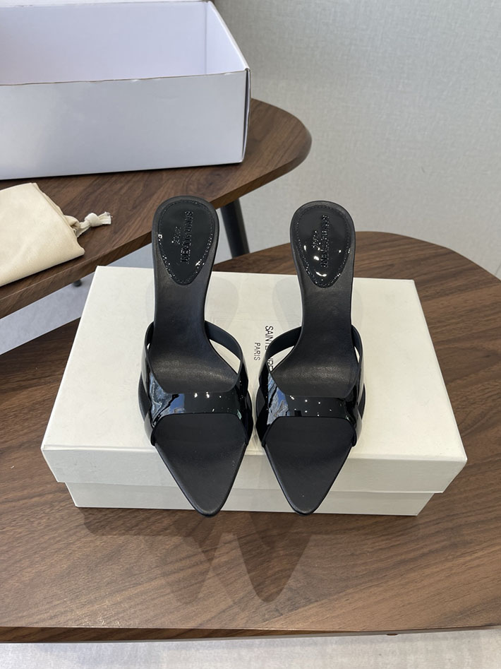 最高級サンローランスーパーコピー Saint Laurent バビロン ミュール スムースレザー シューズ 靴 ブラック 2630654 ヒール サンダル レディース - 画像 (3)