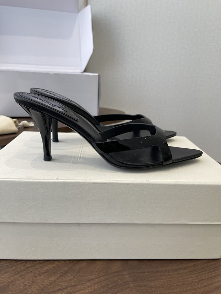 最高級サンローランスーパーコピー Saint Laurent バビロン ミュール スムースレザー シューズ 靴 ブラック 2630654 ヒール サンダル レディース - 画像 (2)