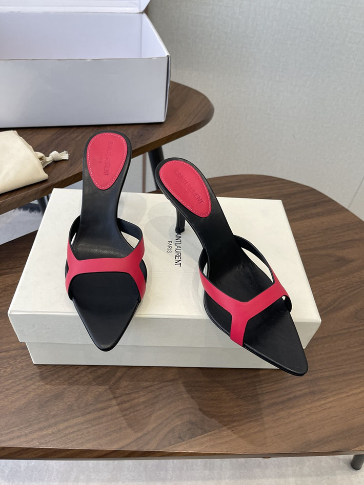 最高級サンローランスーパーコピー Saint Laurent バビロン ミュール スムースレザー シューズ 靴 レッド 2630659 ミュール サンダル ヒール - 画像 (9)