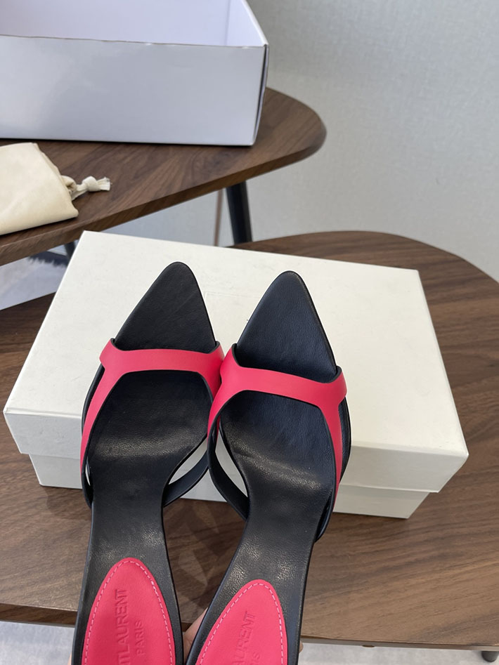 最高級サンローランスーパーコピー Saint Laurent バビロン ミュール スムースレザー シューズ 靴 レッド 2630659 ミュール サンダル ヒール - 画像 (8)
