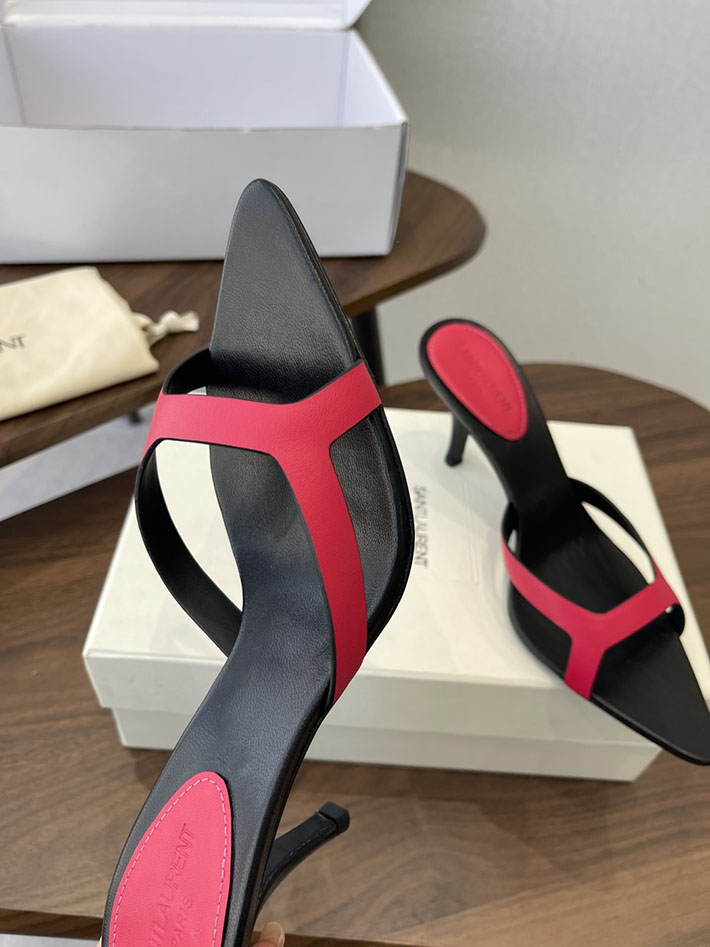 最高級サンローランスーパーコピー Saint Laurent バビロン ミュール スムースレザー シューズ 靴 レッド 2630659 ミュール サンダル ヒール - 画像 (7)
