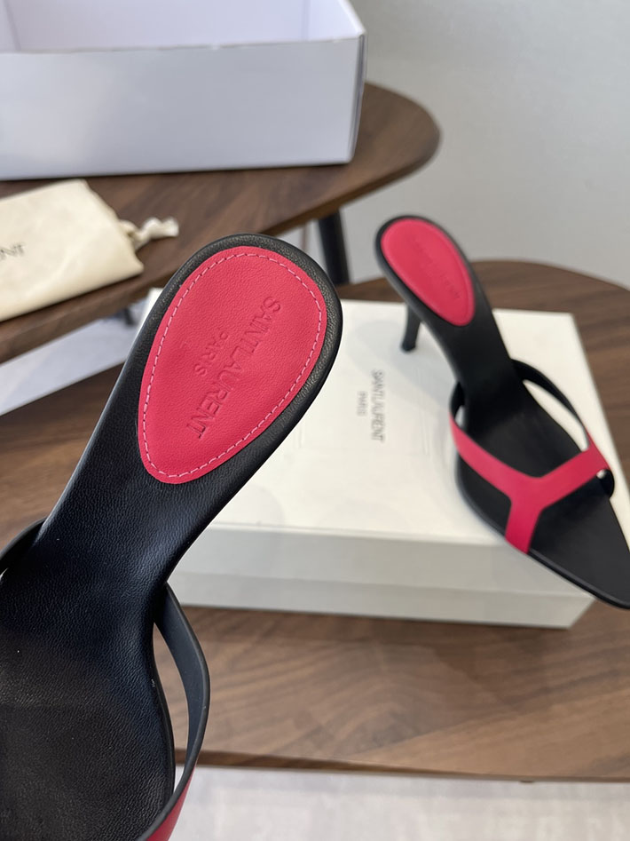 最高級サンローランスーパーコピー Saint Laurent バビロン ミュール スムースレザー シューズ 靴 レッド 2630659 ミュール サンダル ヒール - 画像 (6)