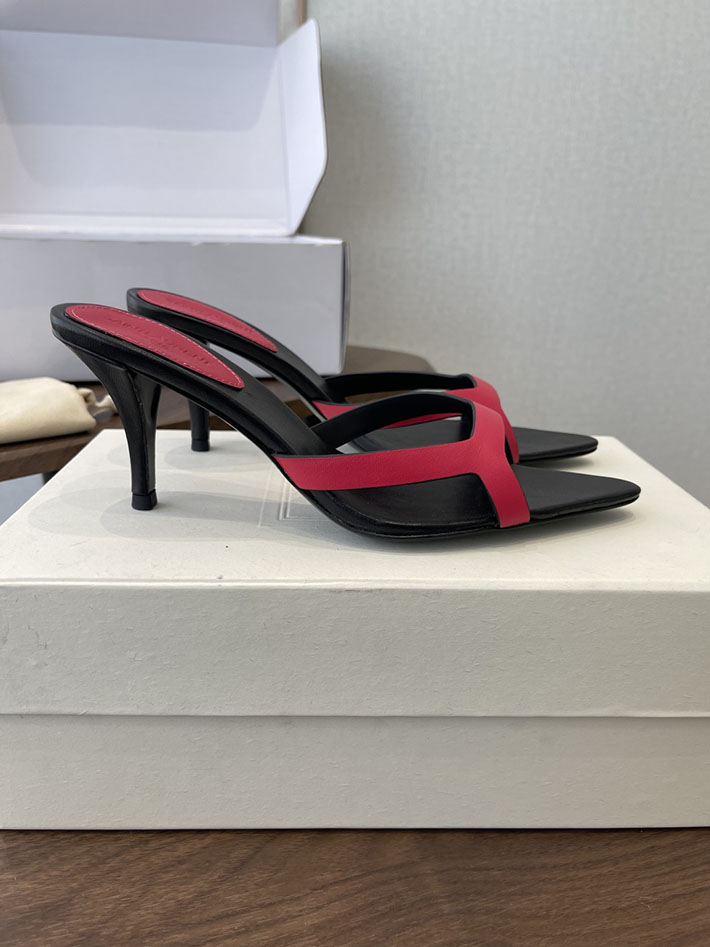 最高級サンローランスーパーコピー Saint Laurent バビロン ミュール スムースレザー シューズ 靴 レッド 2630659 ミュール サンダル ヒール - 画像 (2)
