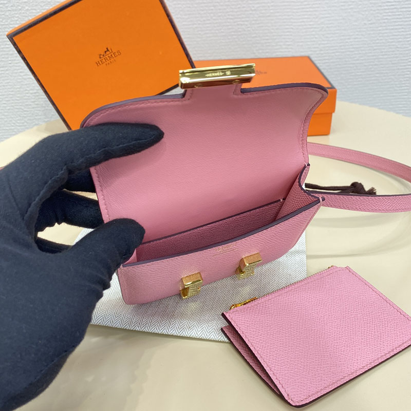 エルメス通販 HERMES 財布 コンスタンス スリム ローズコンフェッティ ヴォー・エプソン ゴールド金具 H082060CC1Q コンスタンス スリム 斜 めがけ - 画像 (3)