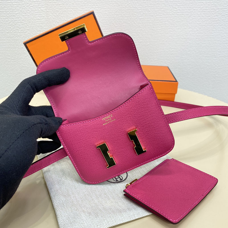 エルメス通販 HERMES 財布 コンスタンス スリム ローズティリアン ヴォー・エプソン ゴールド金具 H082060CCE5 エルメス コンスタンススリム 定価 - 画像 (3)