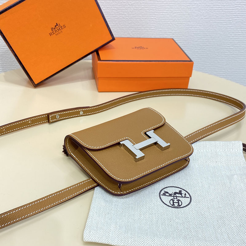 エルメス通販 HERMES 財布 コンスタンス スリム ゴールド ヴォー・エプソン シルバー金具 H082060CK37 エルメスミニバッグレディース - 画像 (8)