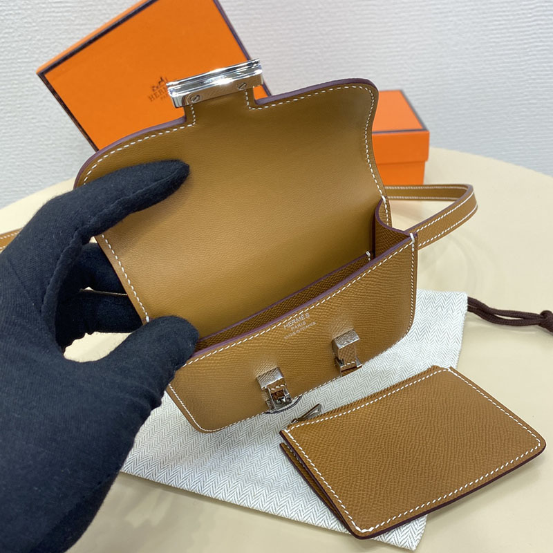 エルメス通販 HERMES 財布 コンスタンス スリム ゴールド ヴォー・エプソン シルバー金具 H082060CK37 エルメスミニバッグレディース - 画像 (3)