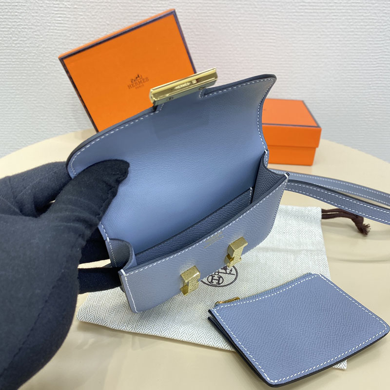 エルメス通販 HERMES 財布 コンスタンス スリム ブルーラン ヴォー・エプソン ゴールド金具 H082060CCJ7 エルメス バッグ 人気 - 画像 (3)