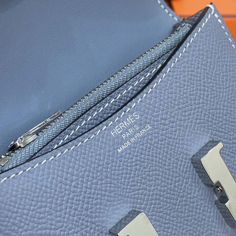 エルメス通販 HERMES 財布 コンスタンス スリム ブルーラン ヴォー・エプソン シルバー金具 H082060CKJ7 エルメス 大丸心斎橋店 - 画像 (4)