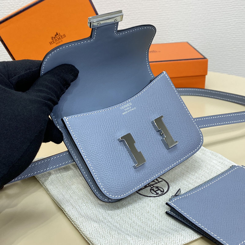 エルメス通販 HERMES 財布 コンスタンス スリム ブルーラン ヴォー・エプソン シルバー金具 H082060CKJ7 エルメス 大丸心斎橋店 - 画像 (3)