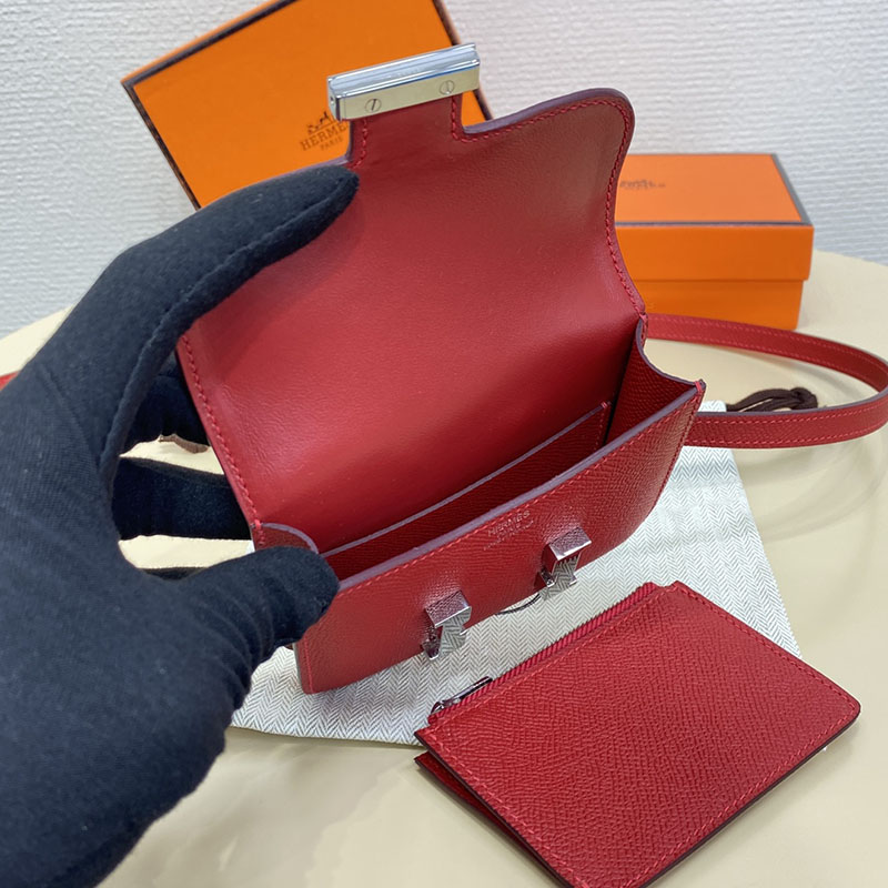 エルメス通販 HERMES 財布 コンスタンス スリム ルージュヴィフ ヴォー・エプソン シルバー金具 H082060CK53 エルメス 店舗 九州 - 画像 (3)