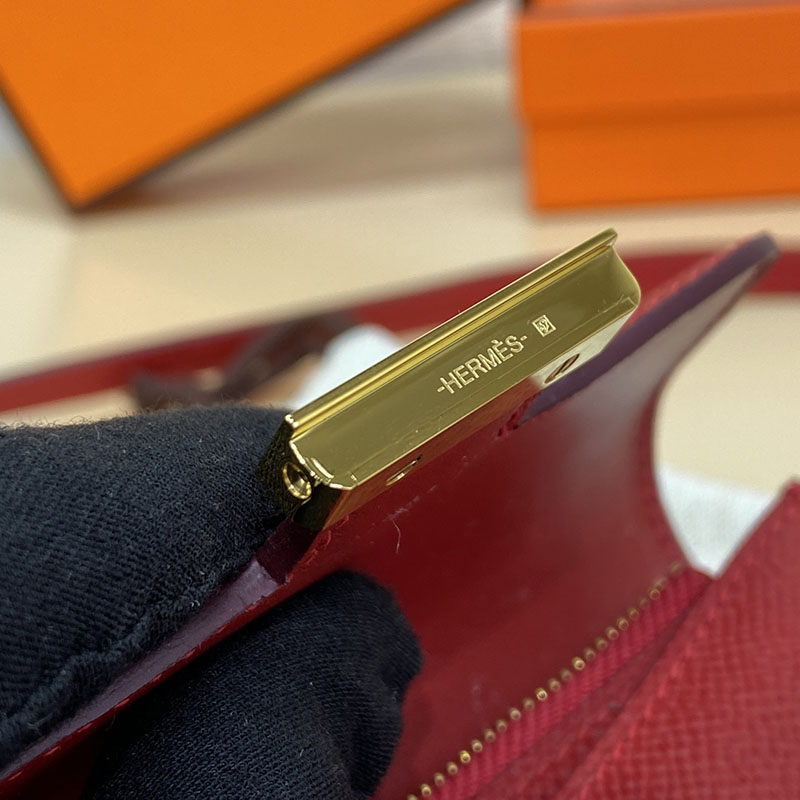 エルメス通販 HERMES 財布 コンスタンス スリム ルージュヴィフ ヴォー・エプソン ゴールド金具 H082060CC53 エルメス 店舗 日本 - 画像 (5)