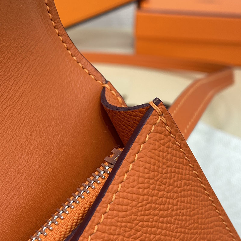 エルメス通販 HERMES 財布 コンスタンス スリム オレンジ ヴォー・エプソン シルバー金具 H082060CK93 エルメス コンスタンス 定価 - 画像 (4)