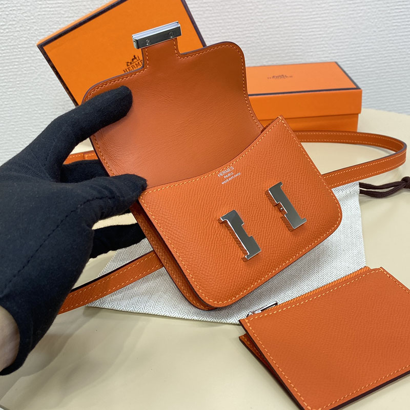 エルメス通販 HERMES 財布 コンスタンス スリム オレンジ ヴォー・エプソン シルバー金具 H082060CK93 エルメス コンスタンス 定価 - 画像 (3)
