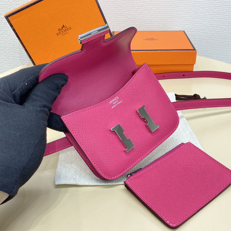 エルメス通販 HERMES 財布 コンスタンス スリム ローズティリアン ヴォー・エプソン シルバー金具 H082060CKE5 エルメス コンスタンス スリム - 画像 (3)