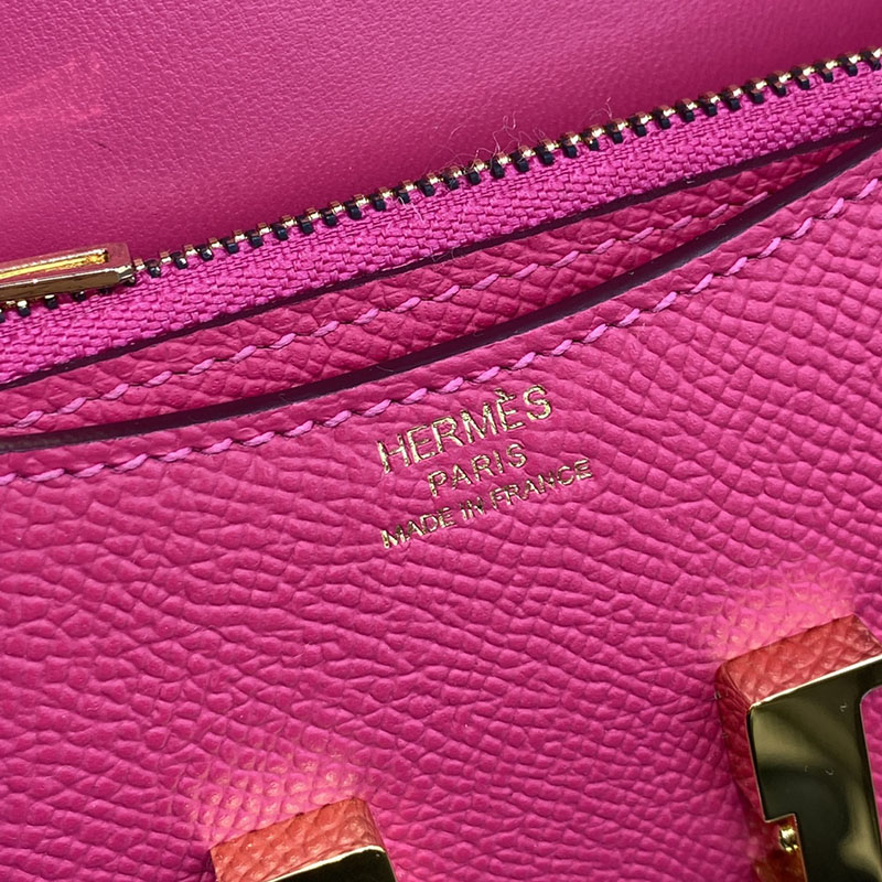 エルメス通販 HERMES 財布 コンスタンス スリム ローズティリアン ヴォー・エプソン ゴールド金具 H082060CCE5 エルメス ショルダーバッグ 公式 - 画像 (4)