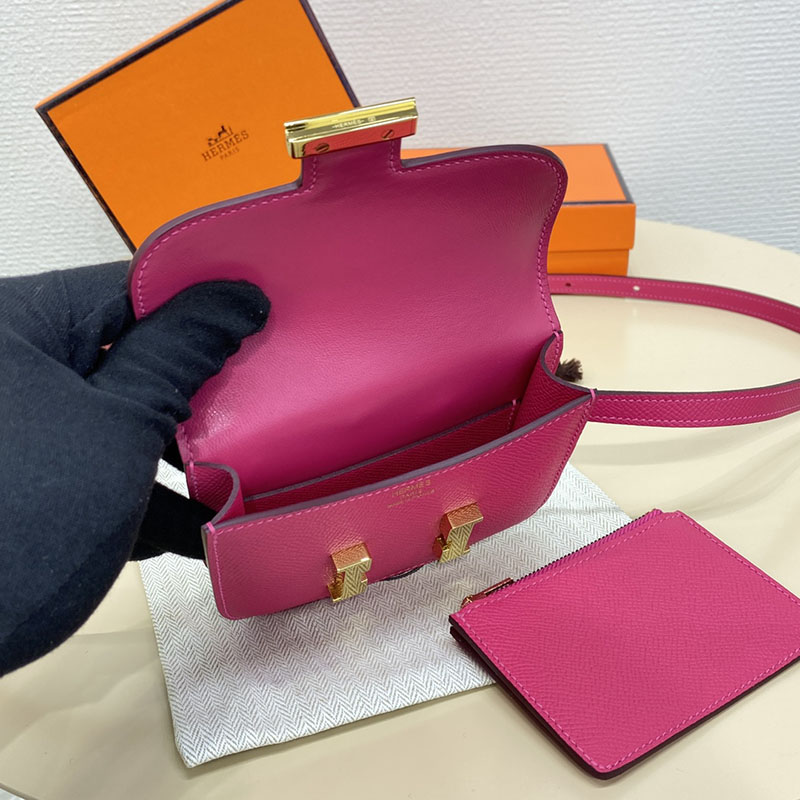 エルメス通販 HERMES 財布 コンスタンス スリム ローズティリアン ヴォー・エプソン ゴールド金具 H082060CCE5 エルメス ショルダーバッグ 公式 - 画像 (3)