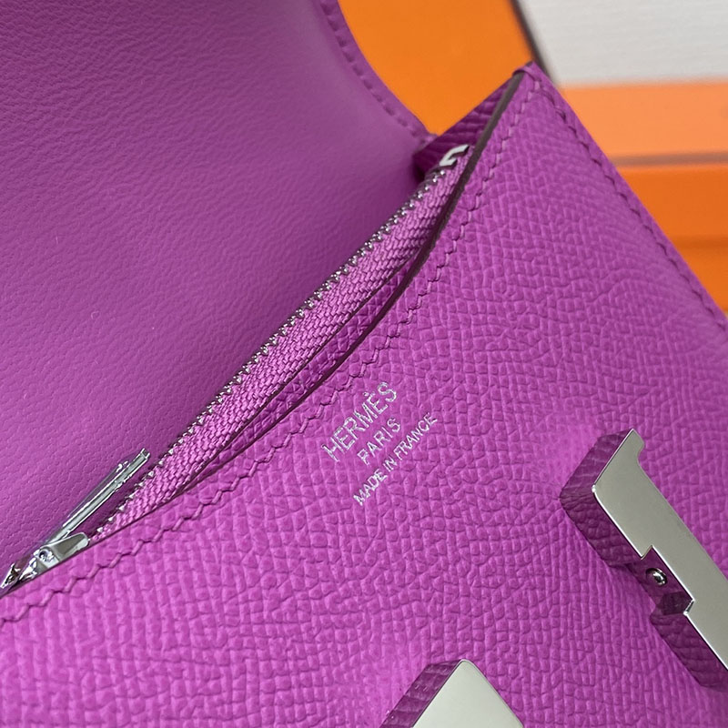 エルメス通販 HERMES 財布 コンスタンス スリム マグノリア ヴォー・エプソン シルバー金具 H082060CK9I エルメス コンスタンス ミニ - 画像 (4)