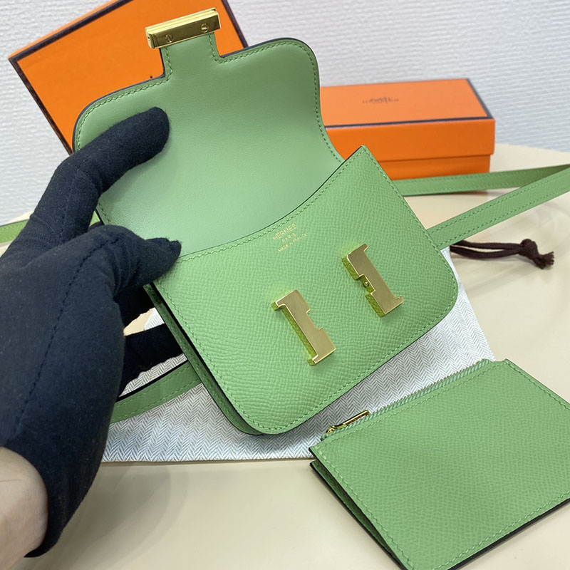 エルメス通販 HERMES 財布 コンスタンス スリム ヴェールクリケット ヴォー・エプソン ゴールド金具 H082060CC3I コンスタンス 財布 ショルダー - 画像 (3)