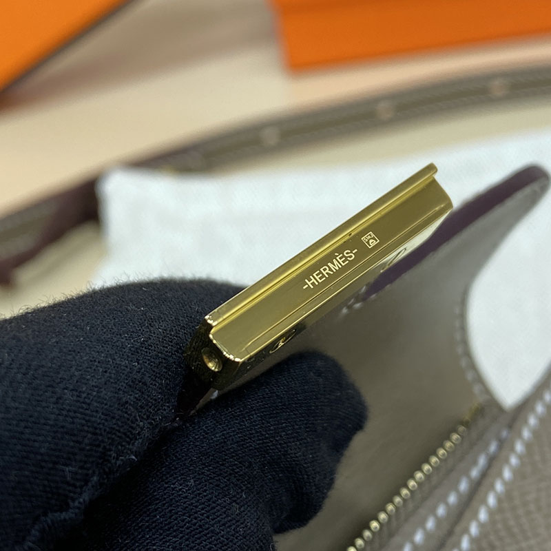 エルメス通販 HERMES 財布 コンスタンス スリム エトゥープ ヴォー・エプソン ゴールド金具 H082060CC18 コンスタンス スリム クロコ - 画像 (6)