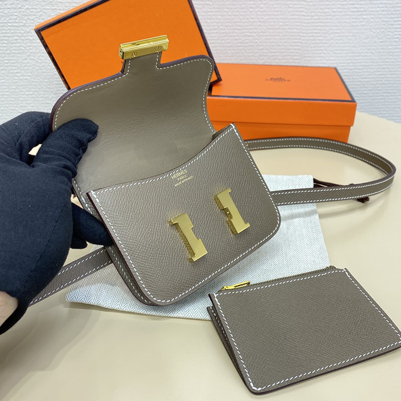 エルメス通販 HERMES 財布 コンスタンス スリム エトゥープ ヴォー・エプソン ゴールド金具 H082060CC18 コンスタンス スリム クロコ - 画像 (4)