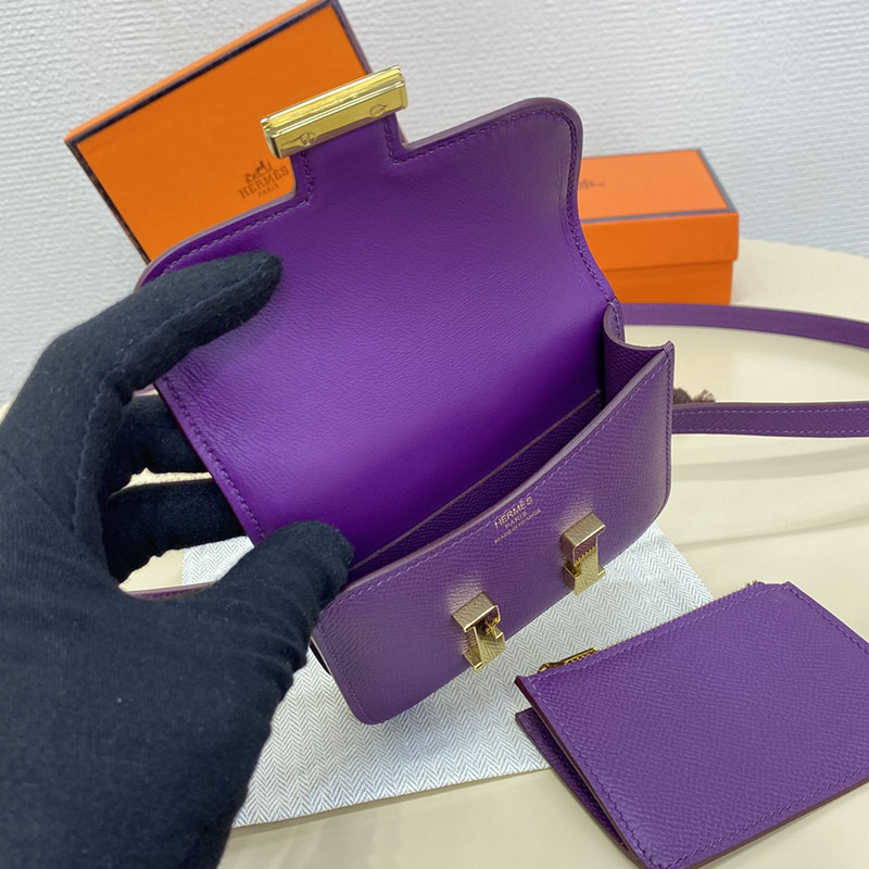 エルメス通販 HERMES 財布 コンスタンス スリム エトゥープ ヴォー・エプソン ゴールド金具 H082060CCP9 エルメス ショルダーバッグ 公式 - 画像 (3)