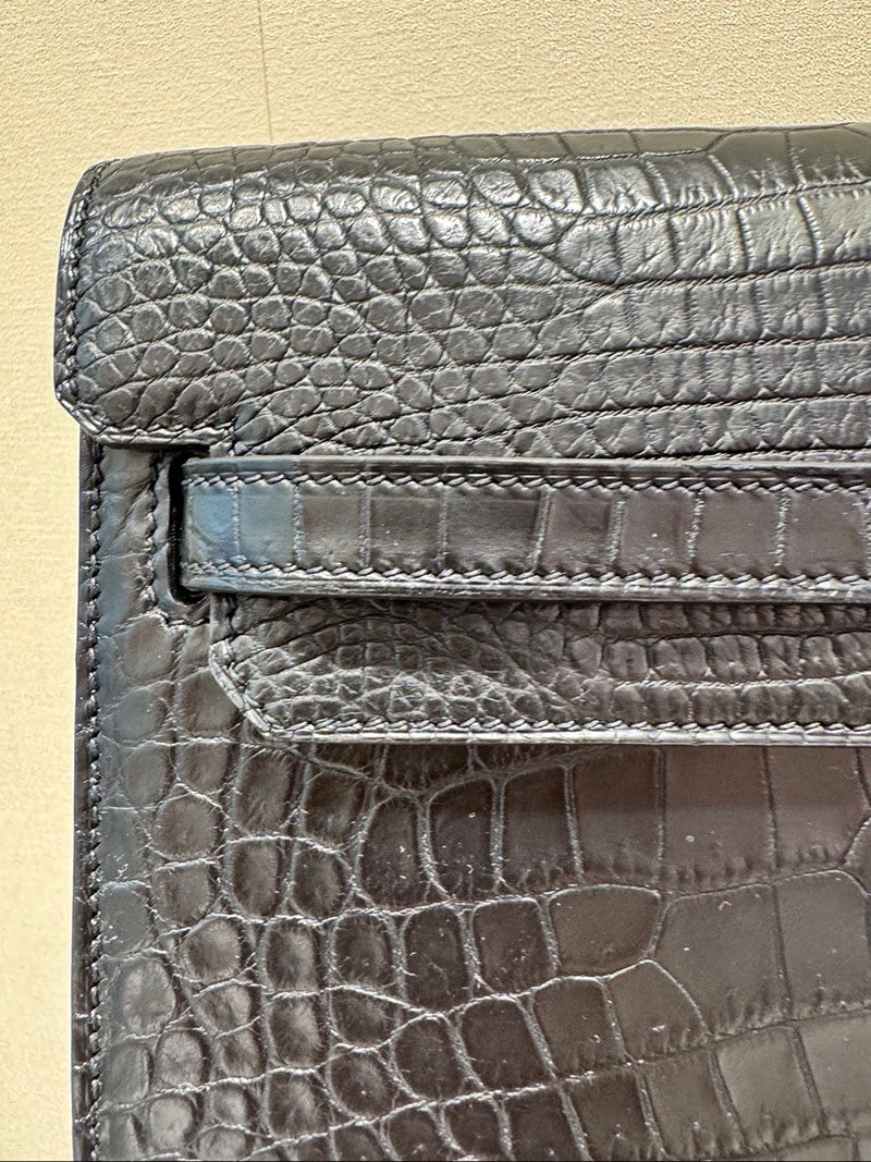 エルメス ケリーデペッシュ 25の通販 HERMES ケリーデペッシュ25 黒 ブラック クロコダイル シルバー金具 H078402CK89 エルメス メンズバッグ ケリー - 画像 (6)