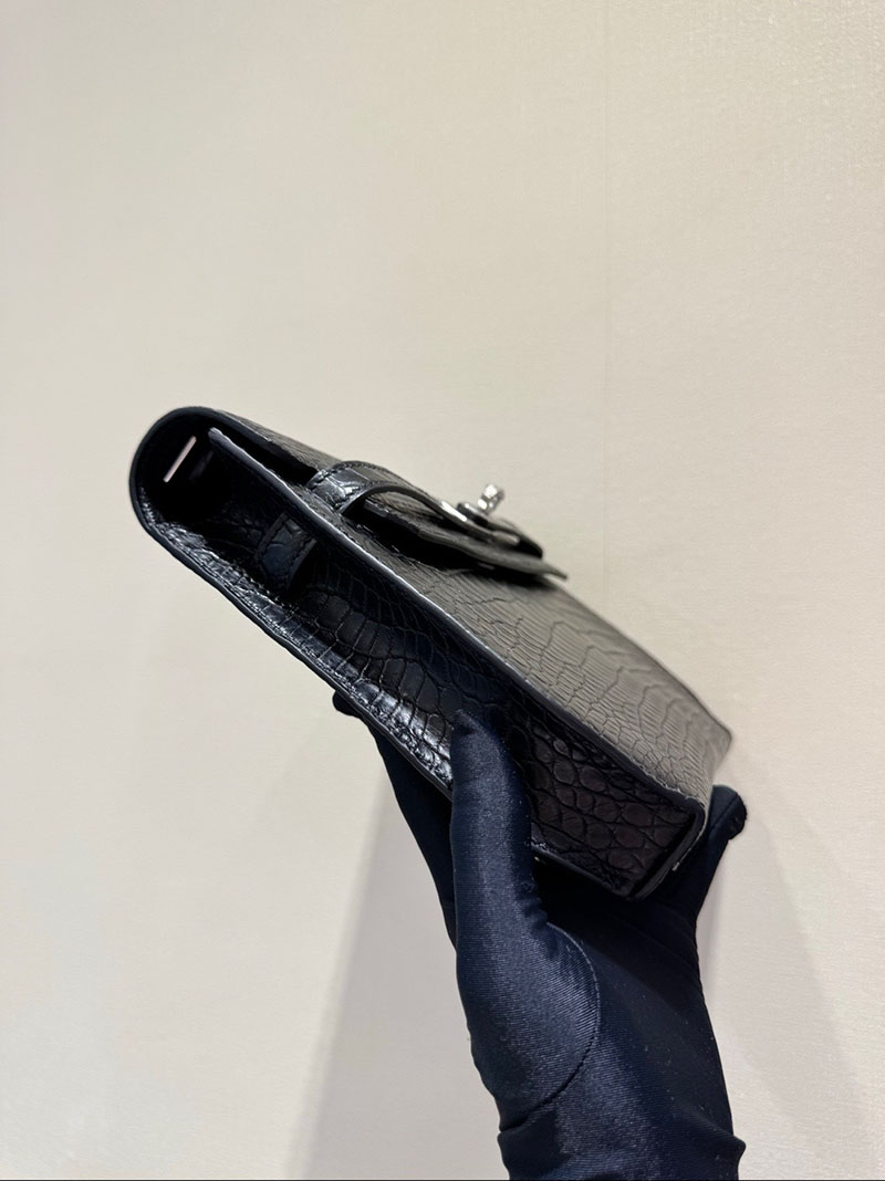 エルメス ケリーデペッシュ 25の通販 HERMES ケリーデペッシュ25 黒 ブラック クロコダイル シルバー金具 H078402CK89 エルメス メンズバッグ ケリー - 画像 (5)