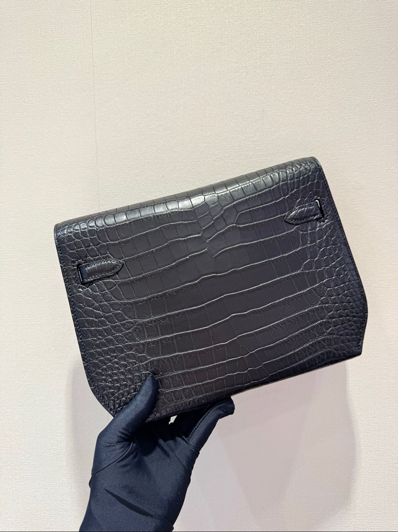 エルメス ケリーデペッシュ 25の通販 HERMES ケリーデペッシュ25 黒 ブラック クロコダイル シルバー金具 H078402CK89 エルメス メンズバッグ ケリー - 画像 (3)